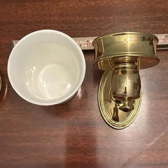 Ralph Lauren Home Brass Wall‎ Mounted Cup Holders Engraved RALPH LAUREN - Picture 14 of 15